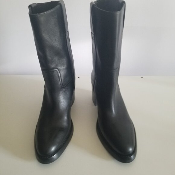 NWOB Jeffrey Campbell Desert-Me Women's Black Leather Mid Calf Boots Sz 6M - Picture 4 of 12